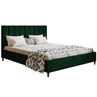 BETT Flaschengrün LUXO 2 Gepolstert 120x200 cm - Grün, Textil (120/200cm) - Sepro Meble