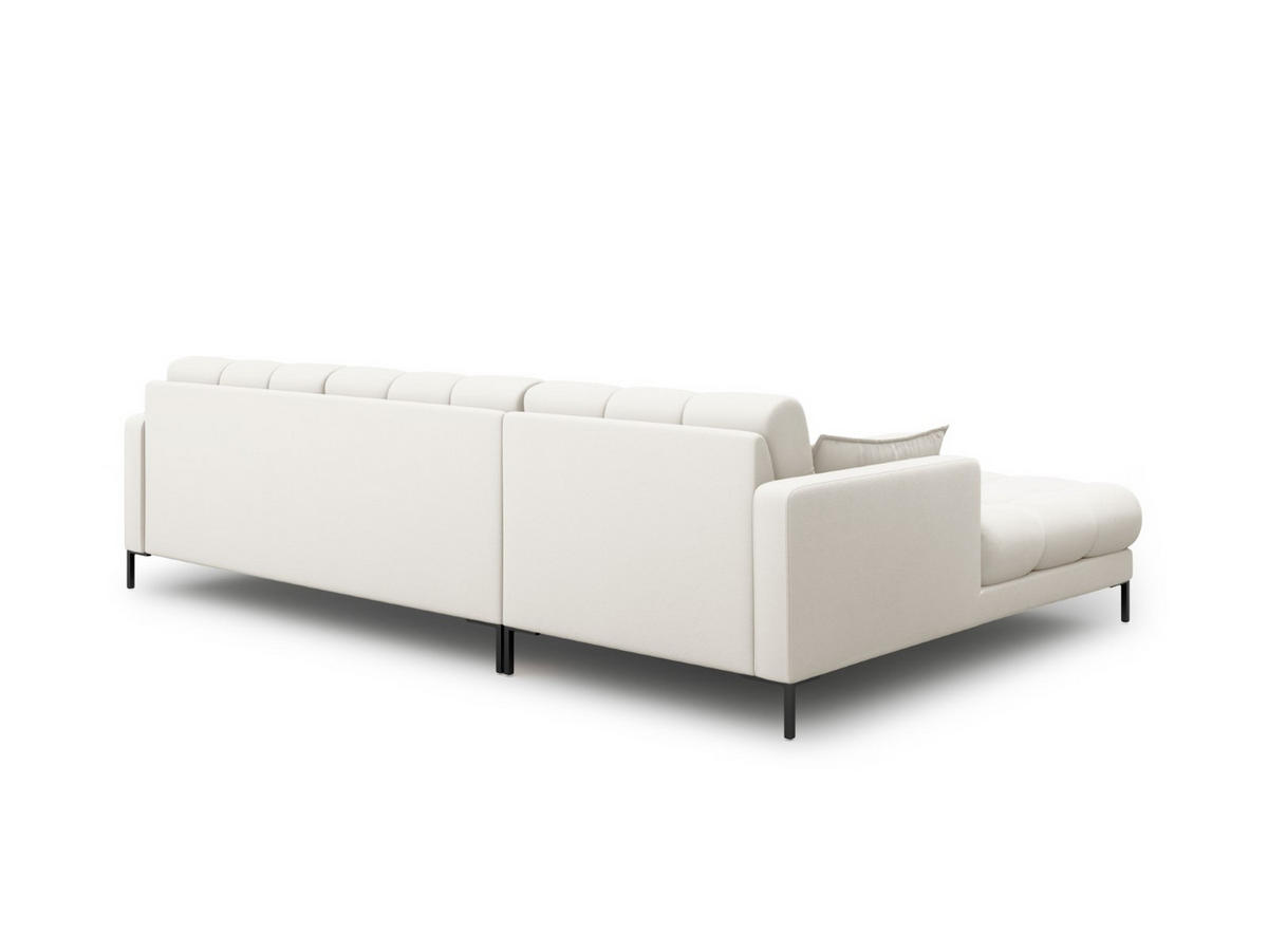 ECKSOFA links Mamaia aus strukturiertem Stoff leichtes beige 5 Sitzplätze - Creme, Textil (185/293cm) - Micadoni