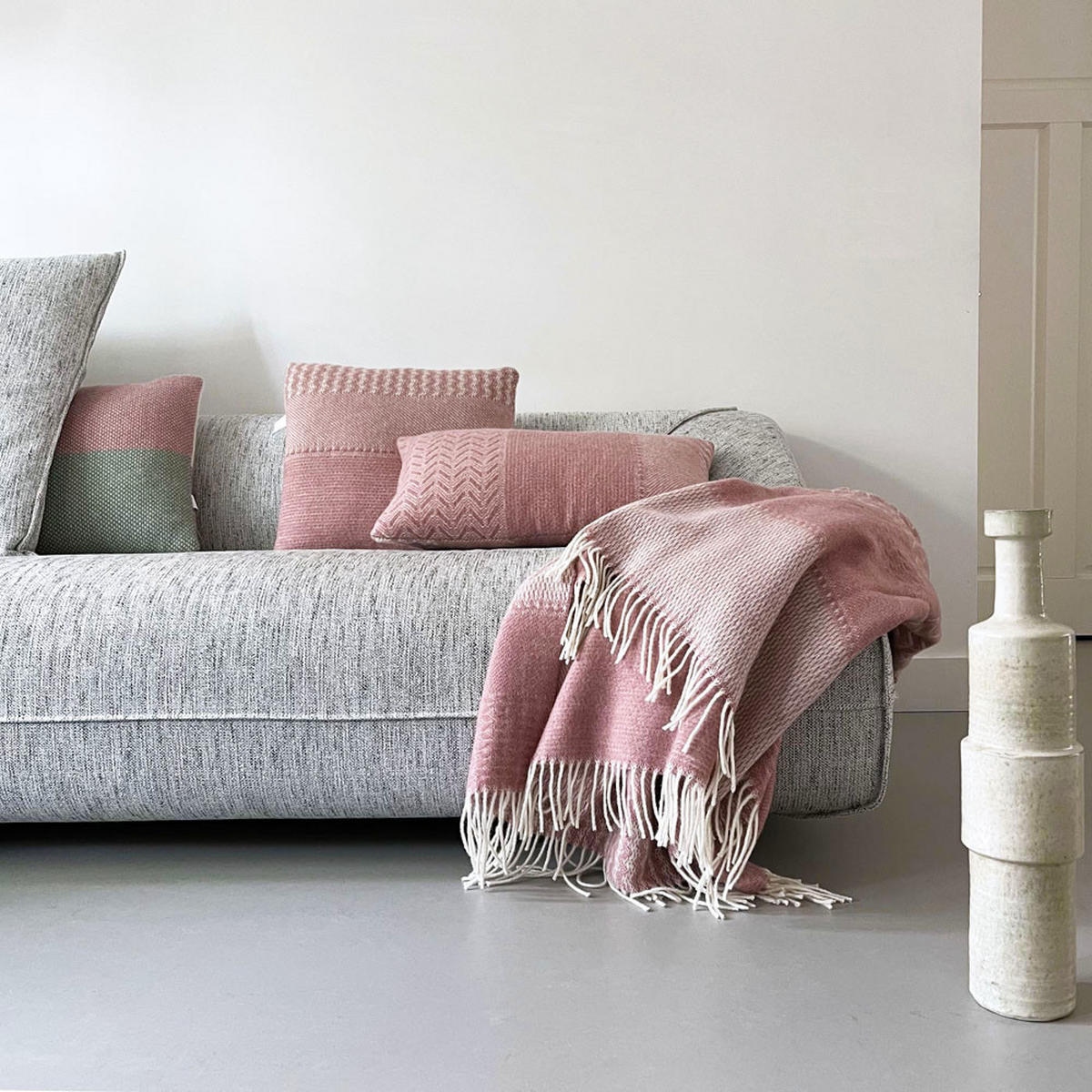 WOLLDECKE Uptown rosa 140x200 Neuseeländische Lammwolle - Pink, Textil (140/200cm) - Malagoon
