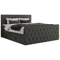 BOXSPRINGBETT MIREN KING DUO 120/200 Dunkelgrau Kunstleder - H3 - Dunkelgrau, Holz/Textil (120/200cm) - MKS