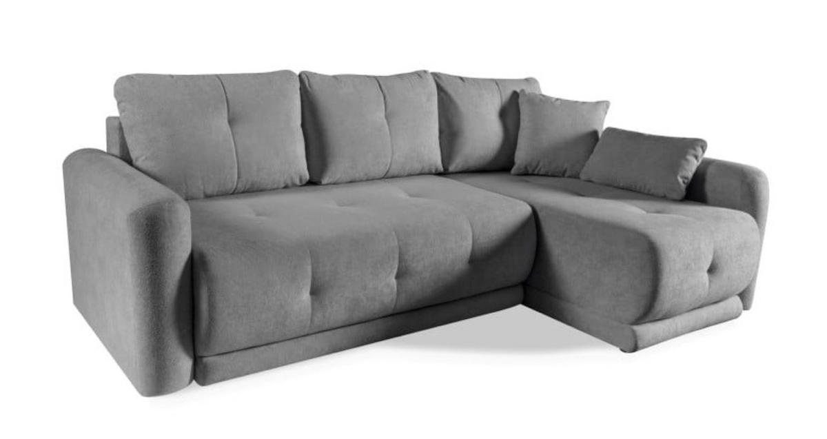 ECKSOFA Grau ARIOS Mit Schlaffunktion Und Bettkasten - Graphitfarben, Textil (239/153cm) - Sepro Meble