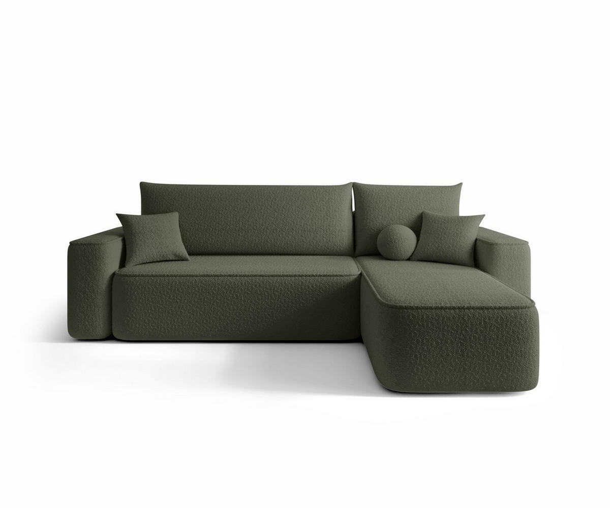 ECKSOFA mit Schlaffunktion SENNO Quelle 37 Rechts - Dunkelgrün, Textil (250/150cm) - Bedante