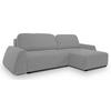 ECKSOFA ALMI mit Schlaffunktion, Bettkasten, Wellenfedern, Komfortable Sitzpolsterung, Elegantes Design, Rechte, 160x275 cm, Silber - Silberfarben, Holz/Textil (275/160cm) - DomoHome
