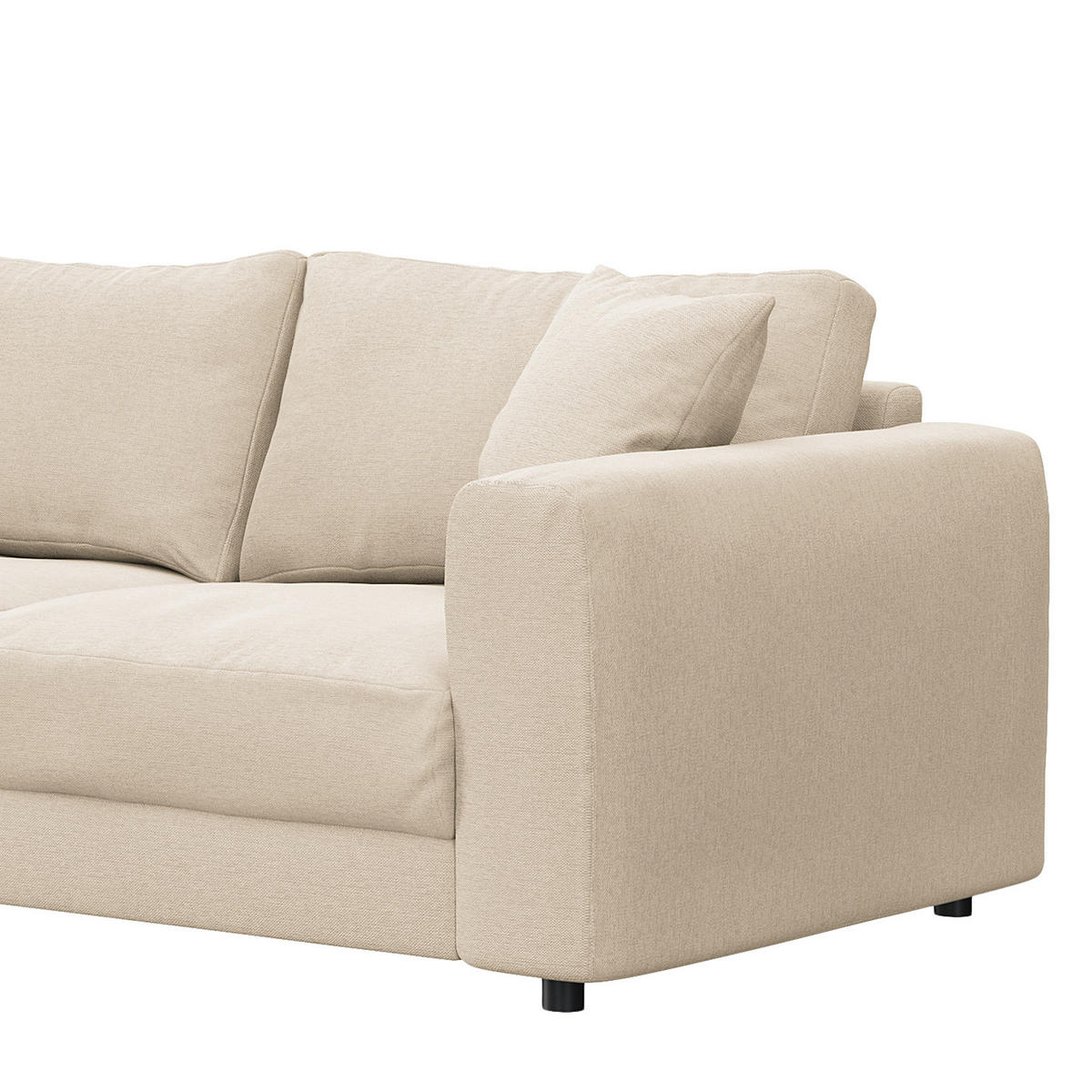 2,5-SITZER SOFA - Beige/Schwarz, Kunststoff/Textil (189/79/106cm) - home24