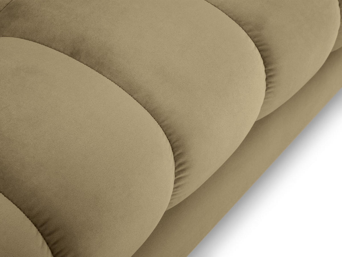 ECKSOFA links Mamaia aus Samt beige 5 Sitzplätze - Beige, Textil (185/293cm) - Micadoni