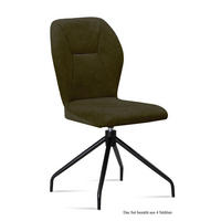 ESSZIMMERSTUHL drehbar (4er-Set) Dorene 51x92x60 Schwarz/Khaki - Dunkelgrün/Schwarz, Kunststoff (60/92/51cm) - 58aufmkessel