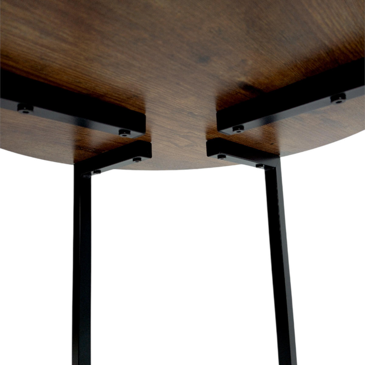 BEISTELLTISCH Holzoptik Metall Dunkelbraun Schwarz rund 45×62×40 cm - Dunkelbraun/Schwarz, Holzwerkstoff/Metall (45/45/62cm) - Begryf