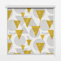 VNÚTORNÁ roleta - okenná roleta - roleta - 100x140 cm - Trojuholníky a kruhy z bodiek - žltá, plast (100/140/0.5cm) - TULUP
