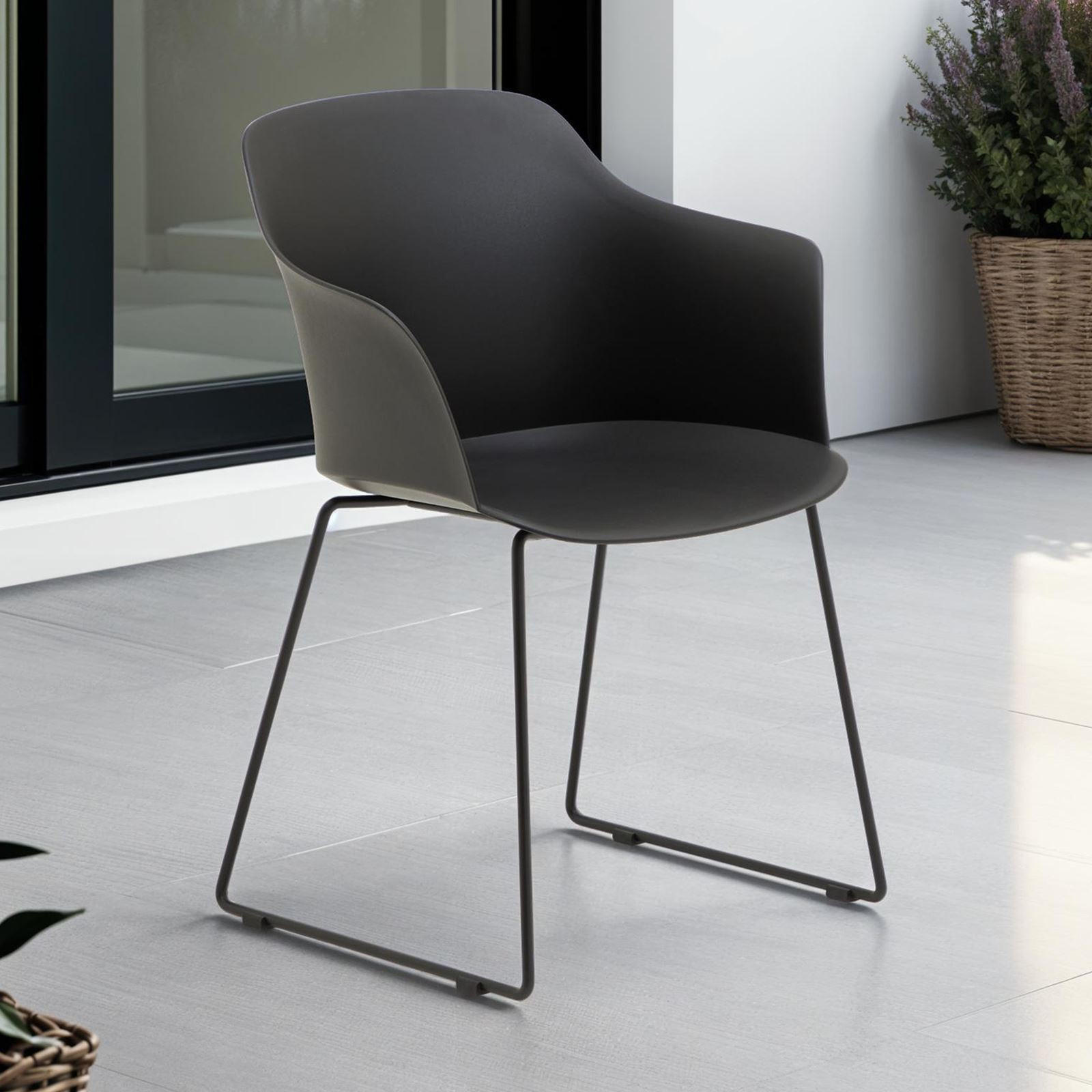 GARTENSTÜHLE FORO 4ER-SET - Schwarz, Textil (58/82/52cm) - IDIMEX