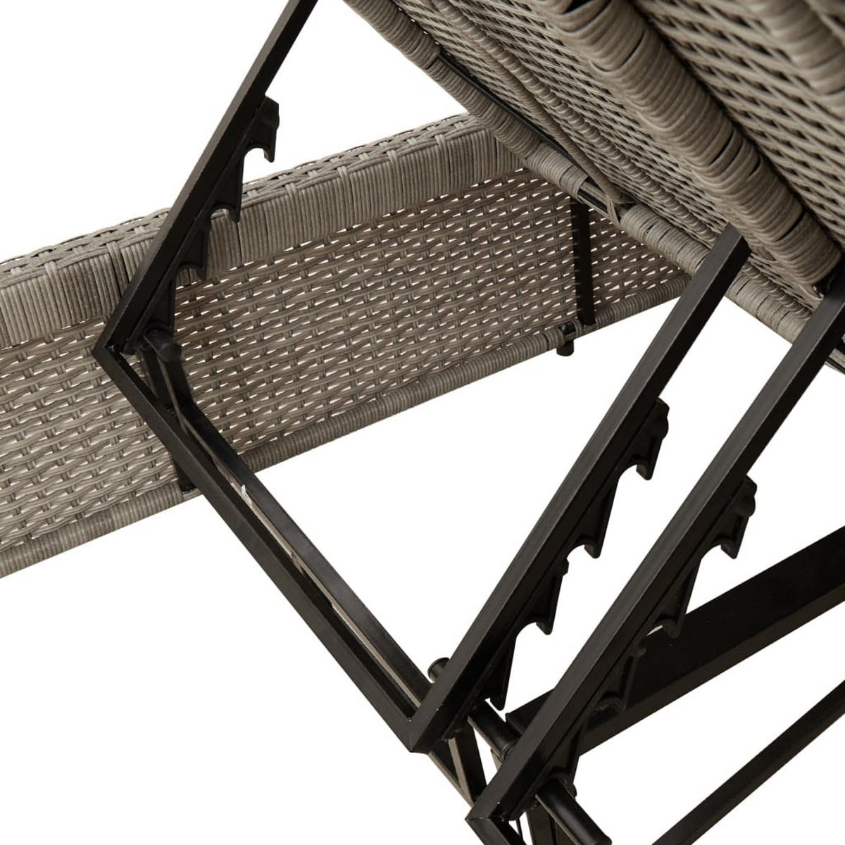 DOPPEL-SONNENLIEGE Mit Kissen Hellgrau Poly Rattan - Dunkelgrau, Kunststoff (200/83/118cm) - vidaXL