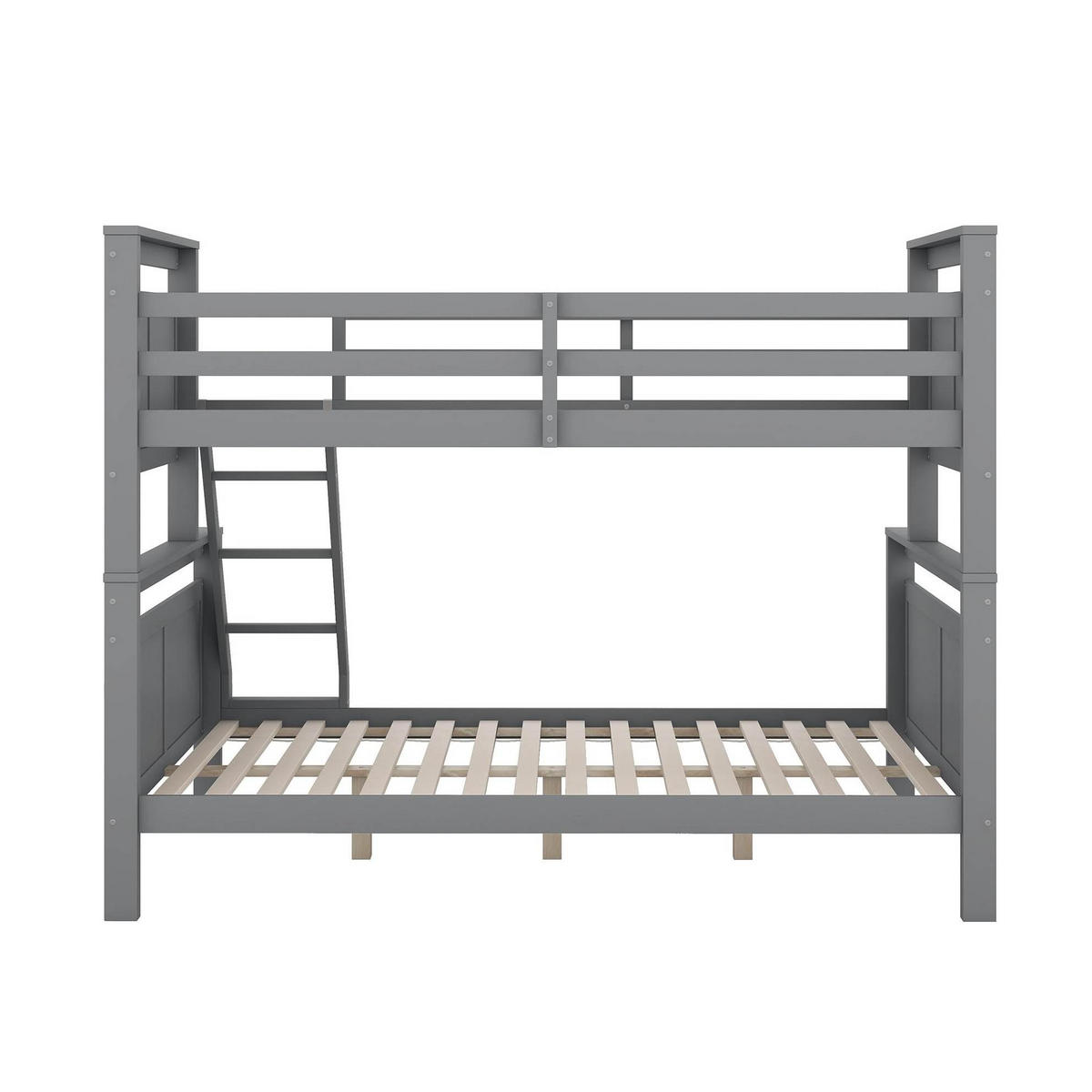 ETAGENBETT aus Kiefernholz und MDF 90/140x200 cm Grau, teilbar in 2 Einzelbetten - Grau, Holzwerkstoff (140/200cm) - IVMEU