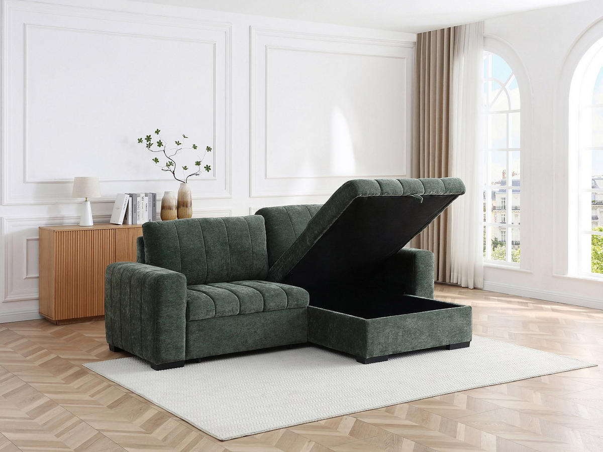 SCHLAFSOFA - -Sitzer - Stoff - Grün - - Grün, Textil (250/93/154cm) - Vente-Unique