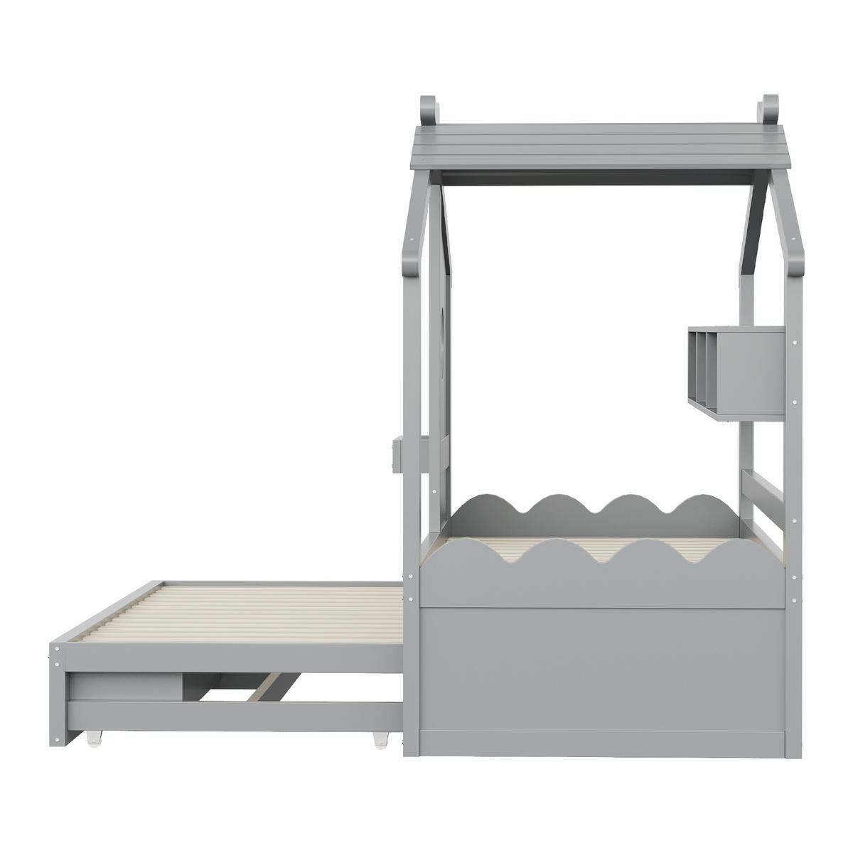 KINDERBETT 90/200 cm & 90/190 cm in Grau mit 2 Schubladen, LED und USB - Grau, Holz/Holzwerkstoff (90/200cm) - WISHDOR