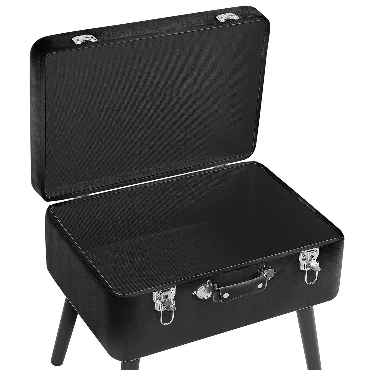 HOCKER Mallard 36/52/46 cm - Schwarz, Textil (52/46/36cm) - Beliani
