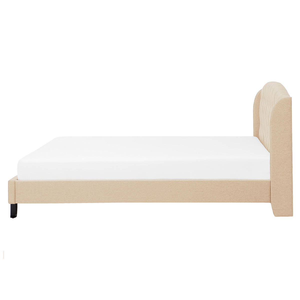 POLSTERBETT 160/200cm Beige Bordeaux - Beige, Textil (160/200cm) - Beliani