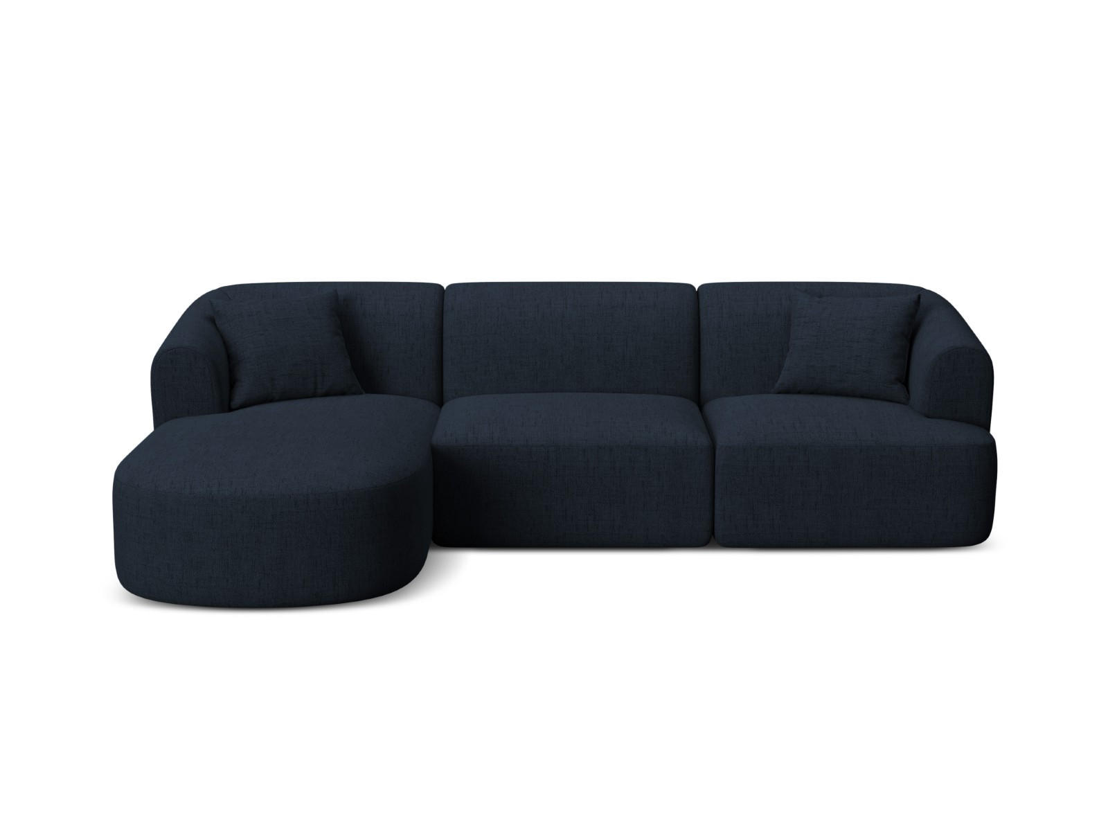 MODULARES-ECKSOFA links Campi aus strukturiertem Stoff königsblau 4 Sitzplätze - Dunkelblau, Textil (156/256cm) - Cosmopolitan Design