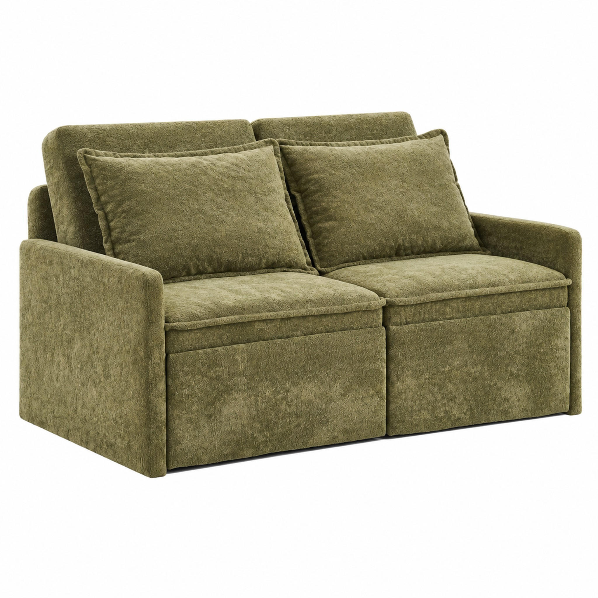 SOFA mit Schlaffunktion und verstellbarer Rückenlehne Grün - Grün, Holzwerkstoff (172.5/95/71cm) - Meubliv