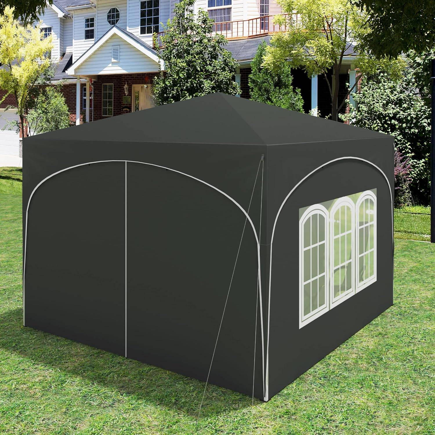 PAVILLON, Faltpavillon 3x3 m, mit 4 Seitenwänden, Grau - Grau, Metall (300/260/300cm) - Woltu