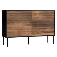 KOMBIKOMMODE Cortina 120 1D3S - Schwarz/Braun, Holzwerkstoff/Metall (120/81/40cm) - MIRJAN24