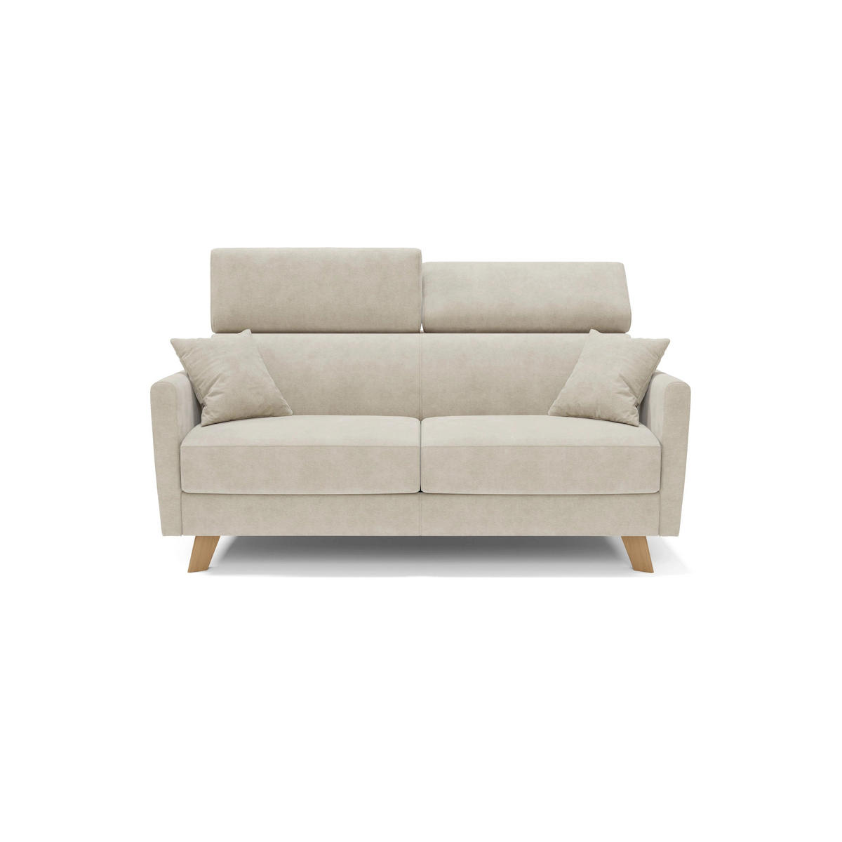 SCHLAFSOFA Francy - Creme, Metall (160/92/97cm) - Divani.store