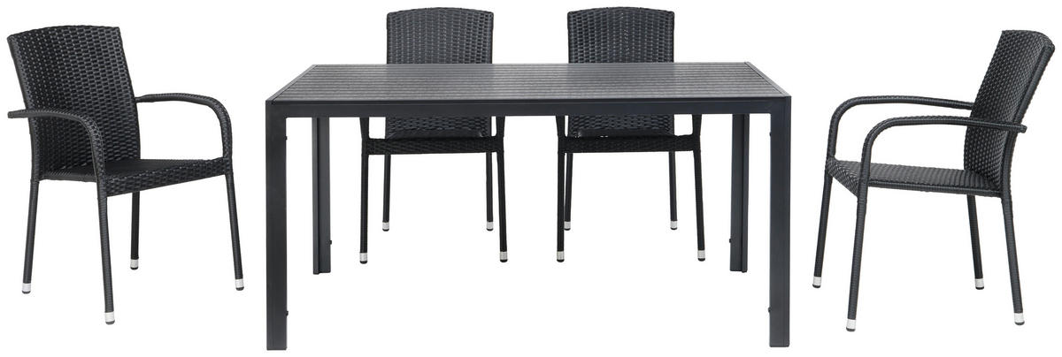 GARTENTISCH Florian in Schwarz - Schwarz, Metall (90/150/74cm) - Modern Living