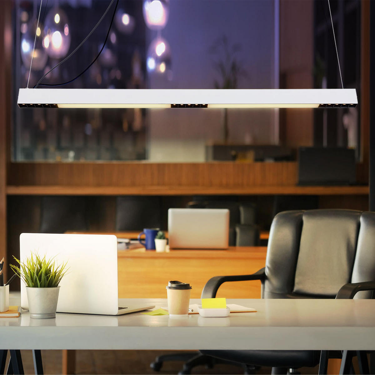 LED HÄNGELEUCHTE Glas Weiß matt - Weiß, Glas (120/3.5/100cm) - Globo Lighting