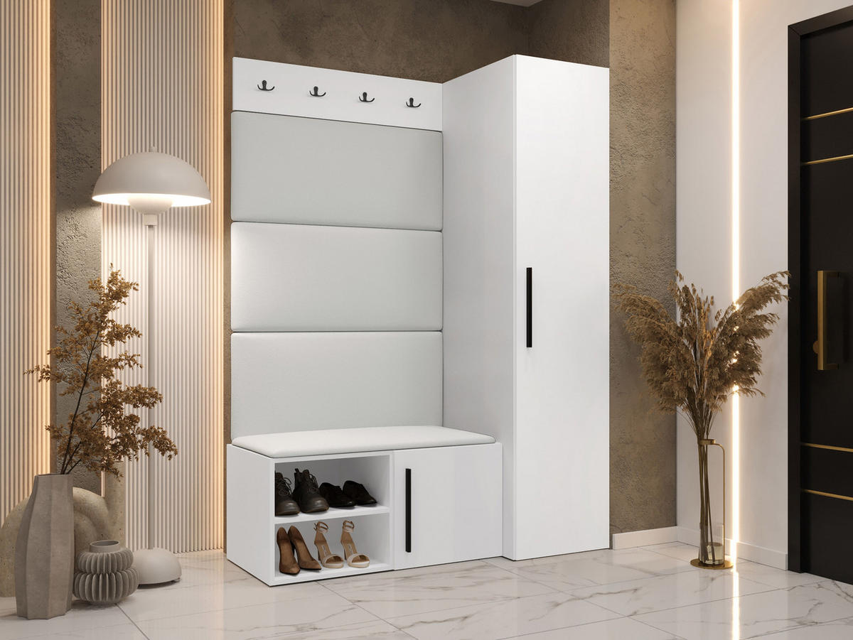 GARDEROBEN-SET Medi II - Schwarz/Weiß, Holzwerkstoff/Kunststoff (40/191/50cm) - MIRJAN24