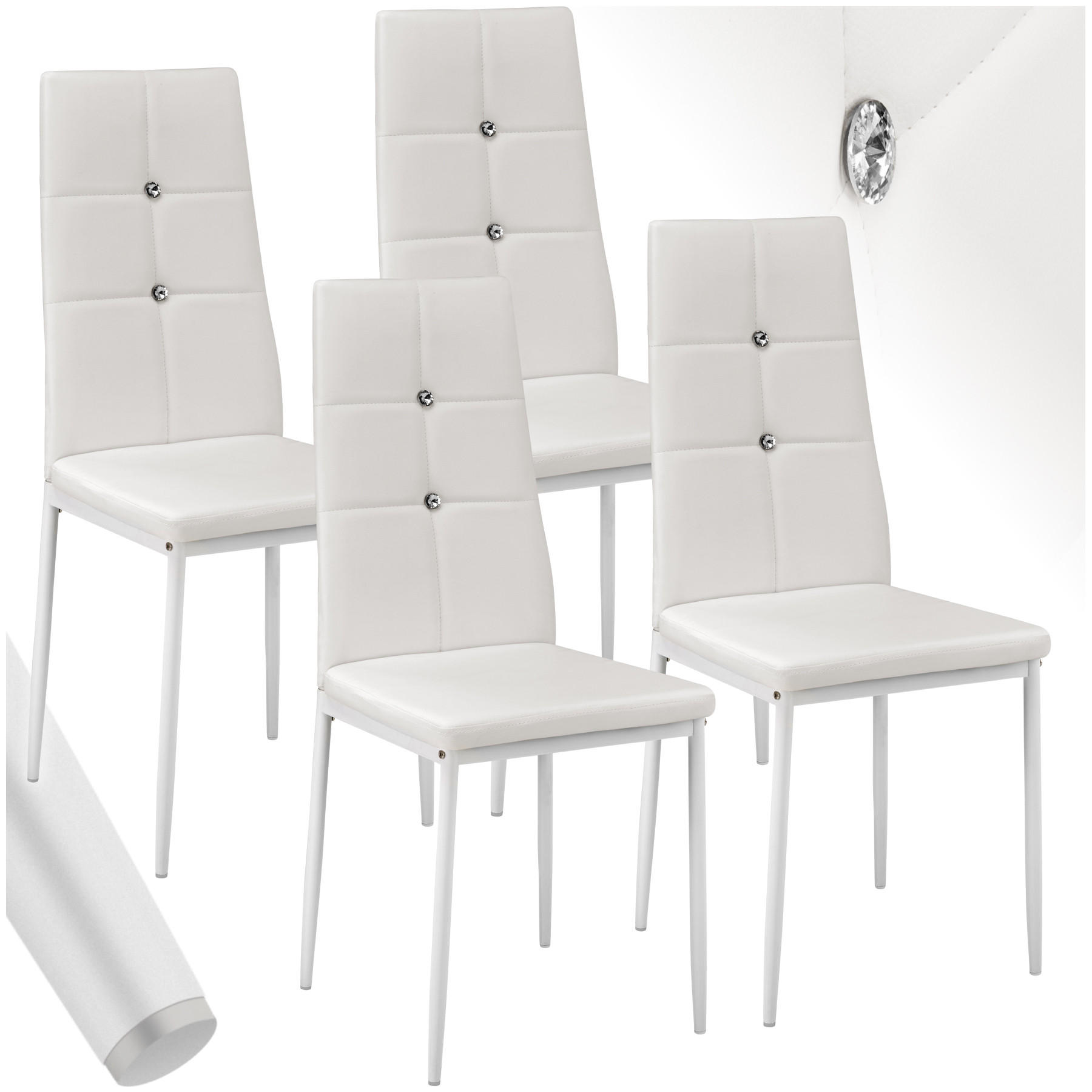 ESSZIMMERSTUHL 4er Set Julien 40 x 42 x 97 cm weiß - Weiß, Textil (42/97/40cm) - tectake