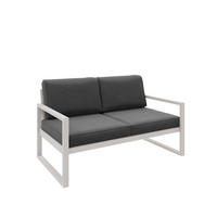 GARTENSOFA 2 Sitzer Madera 146x80cm, kaschmir, dunkelgrau - Kaschmir/Dunkelgrau, Kunststoff/Metall (146/86/80cm) - Margaret Hadas24