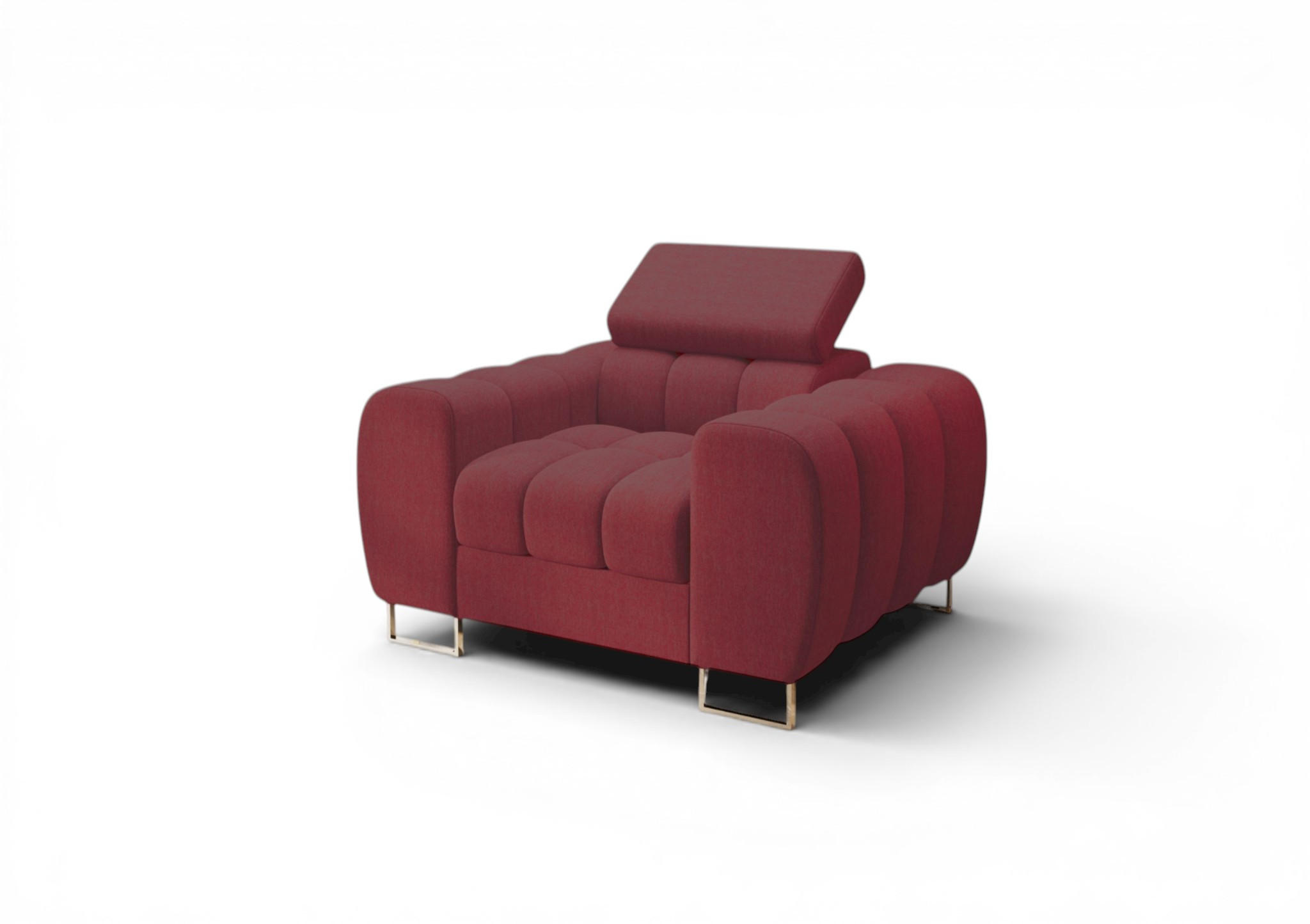 SESSEL Bastien In Stoff Gemma - Rot, Holzwerkstoff/Textil (115/95/97cm) - Fun Möbel