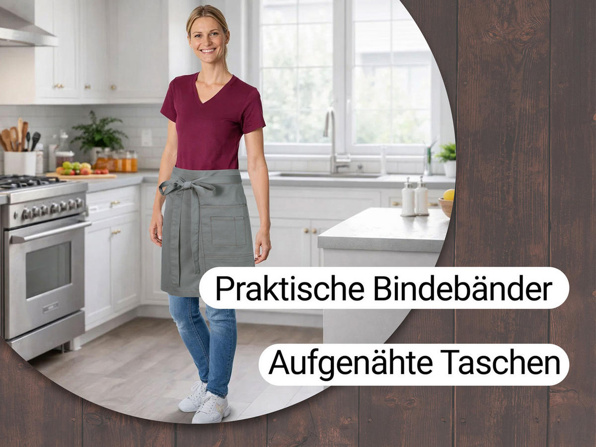 SCHÜRZE , 50x70 cm, 100% Baumwolle, Braun - Graubraun, Textil (50/70cm) - Zollner