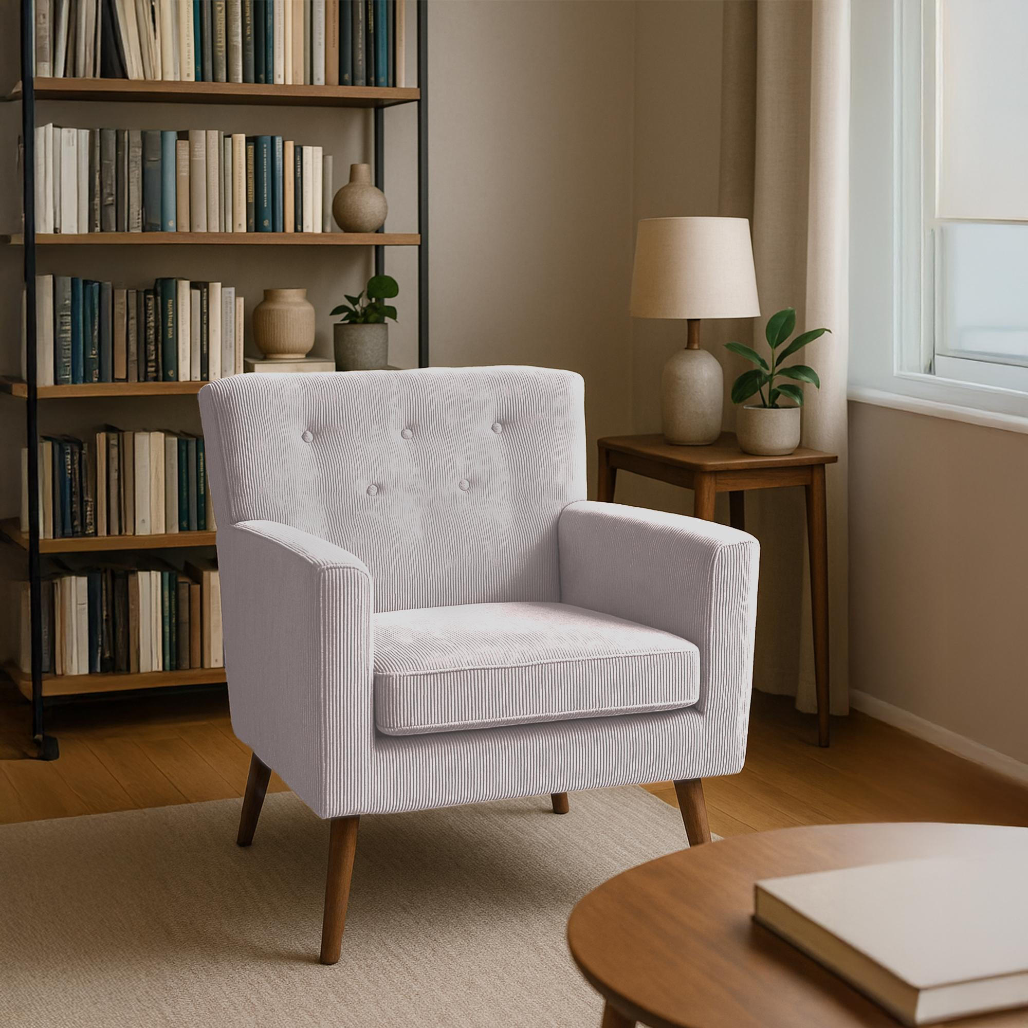 SESSEL Cord Creme - Creme/Braun, Holz/Textil (72/80/74cm) - CLP