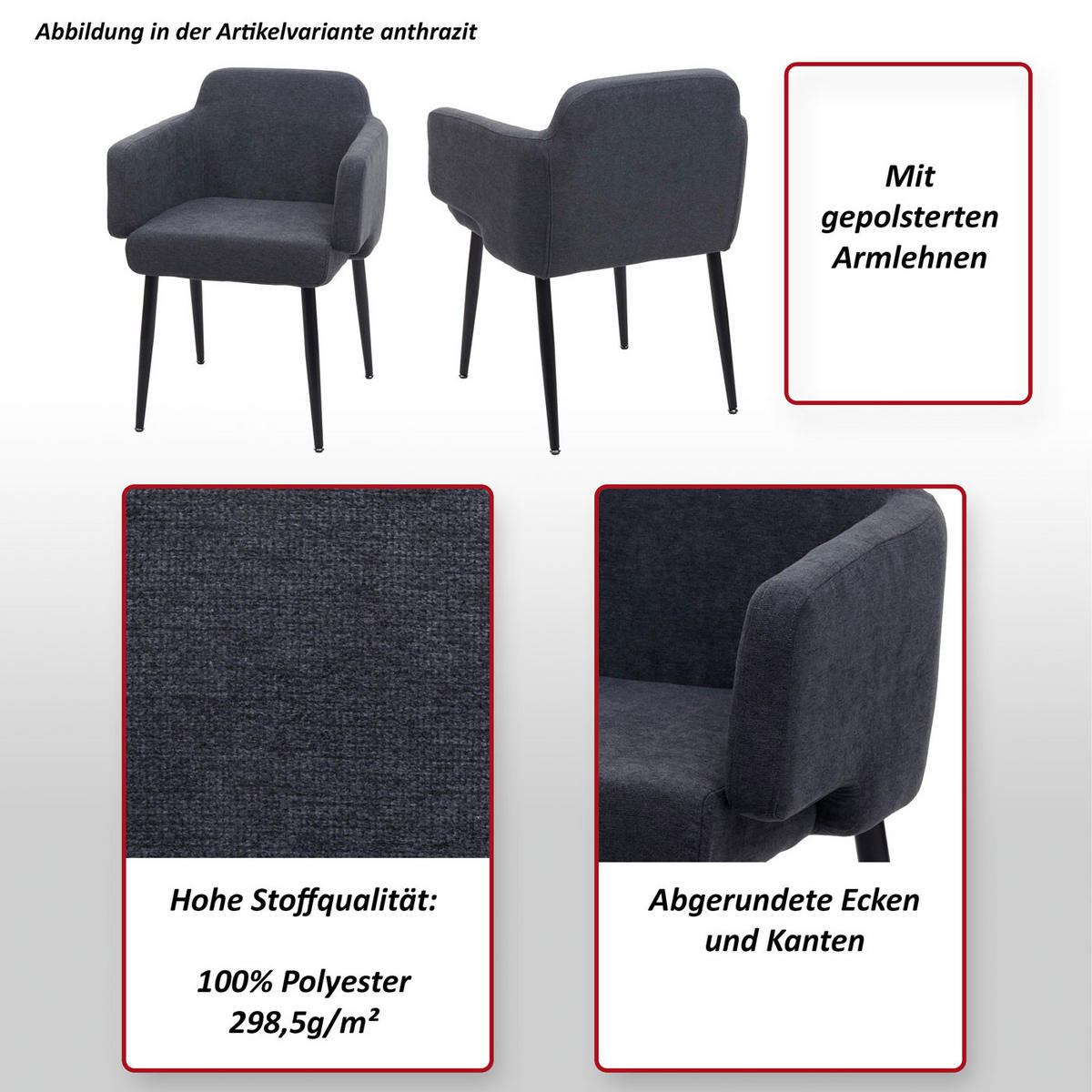 ESSZIMMERSTUHL Cremeweiß - Weiß, Textil (57/77/56cm) - MCW