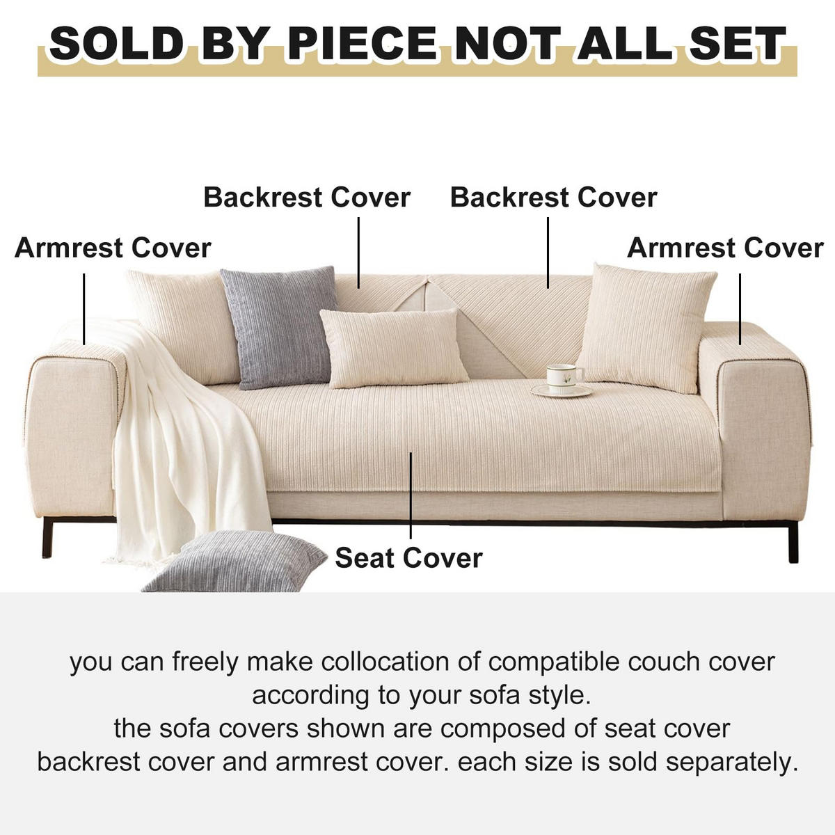 SOFAÜBERWURF Beige 1 Stück - Ecru, Textil (70/180cm) - Kaket