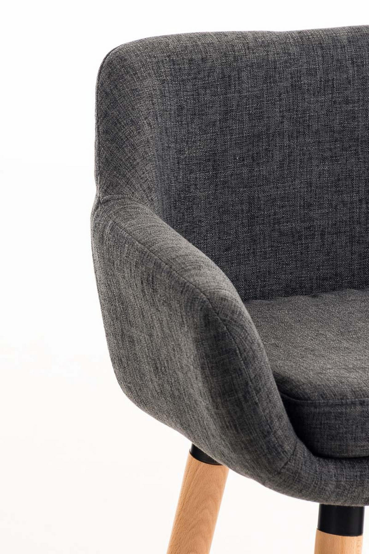 BARHOCKER Grande, 2er Set, Gestell Holz, Stoff Dunkelgrau - Dunkelgrau/Braun, Holz/Textil (55/99/46cm) - TPFLiving