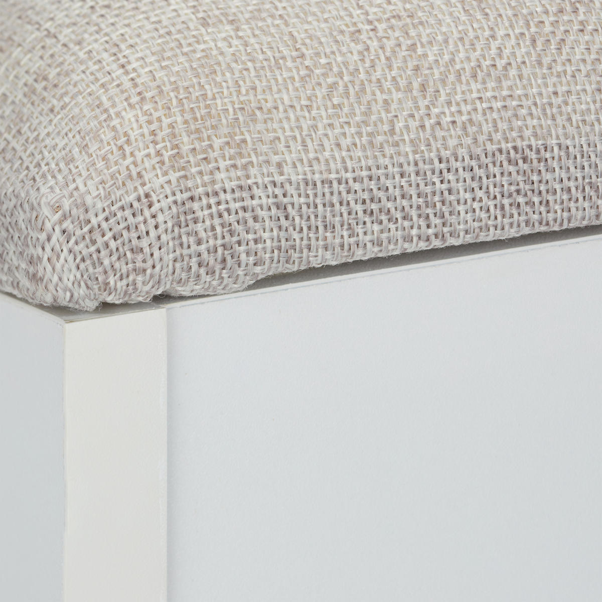 SCHUHBANK - Weiß, Holzwerkstoff/Textil (62/45/30cm) - Relaxdays