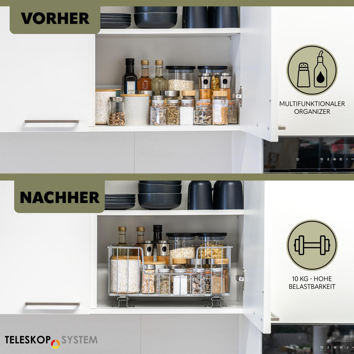 KORBAUSZUG, silber - Chromfarben, Metall (40/20/28.5cm) - bremermann