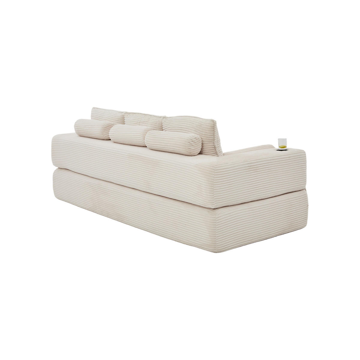 SCHLAFSOFA DE-33818 3-Sitzer mit Federkern Beige - Beige, Textil (232/80/98cm) - ComfortXL