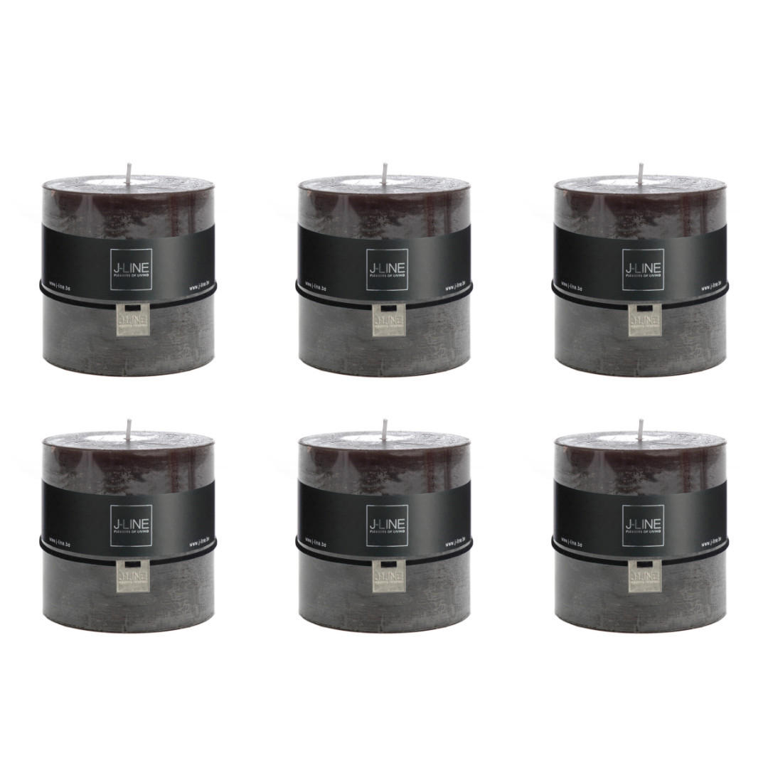 DUFTKERZE ZART - Schwarz - 64 Std. - 6er set - Schwarz, Paraffin (10/10cm) - J-Line
