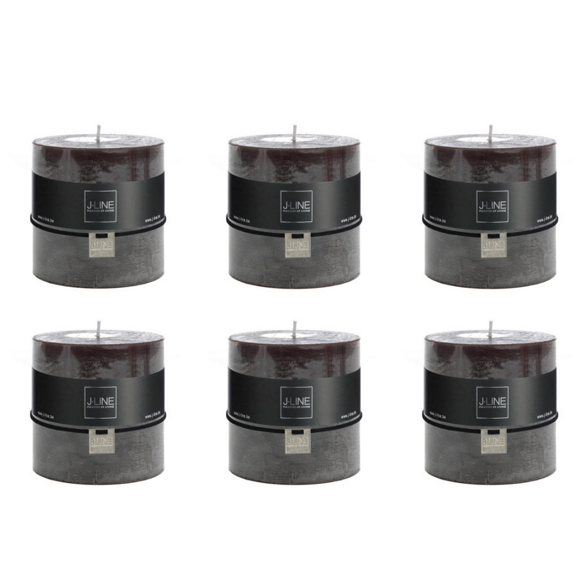 DUFTKERZE ZART - Schwarz - 64 Std. - 6er set - Schwarz, Paraffin (10/10cm) - J-Line