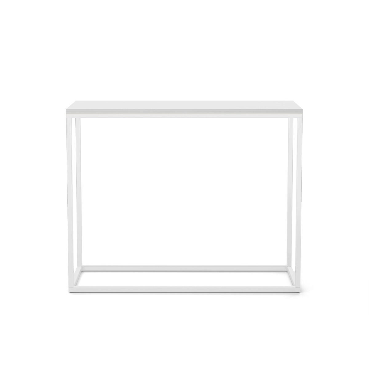 KONSOLENTISCH Well 100 Weiß, Weiße Beine - Weiß, Holzwerkstoff/Metall (25/100/80cm) - Bettso