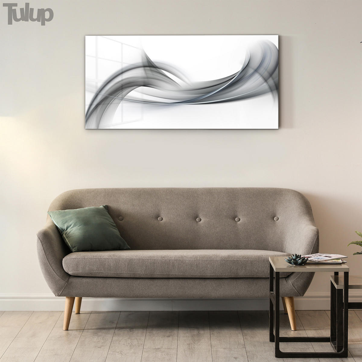 GLASBILD 120x60 cm Moderne Kunst - Grau, Glas (120/60cm) - TULUP