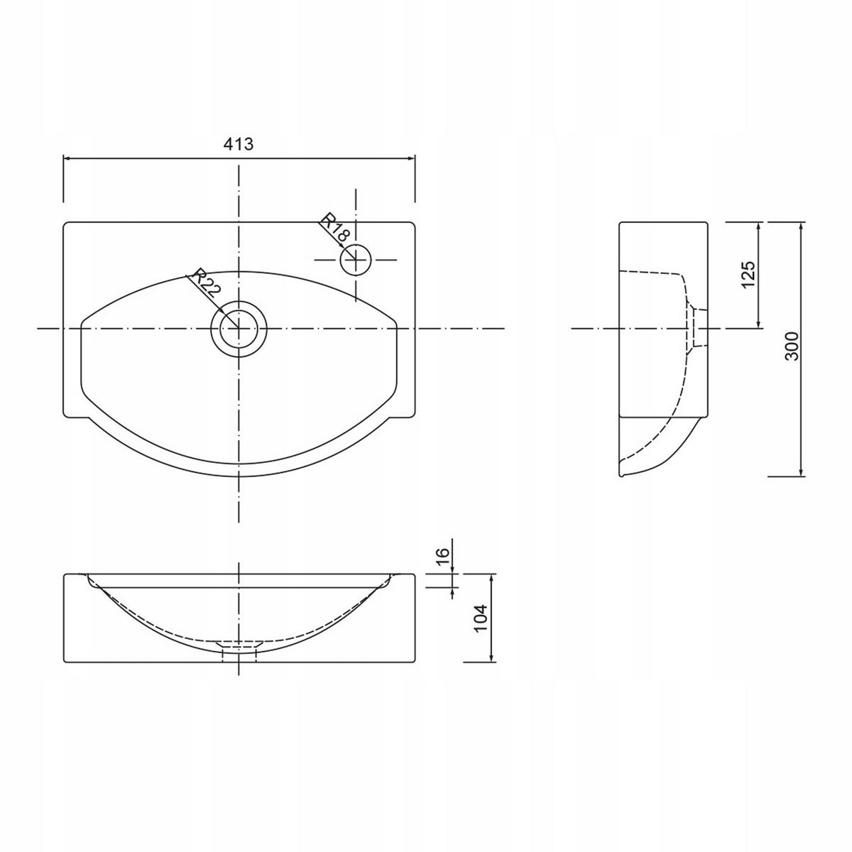 WASCHTISCHKOMBI 40cm mit Waschbecken + Armatur Weiß - Weiß, Holzwerkstoff (40/60/22cm) - Stamar