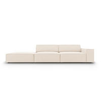 SOFA Jodie aus Samt leichtes beige 3 Sitzplätze - Beige, Textil (262/70/102cm) - Micadoni