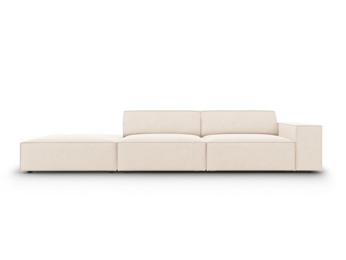 SOFA Jodie aus Samt leichtes beige 3 Sitzplätze - Beige, Textil (262/70/102cm) - Micadoni