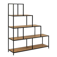 STUFENREGAL - Wildeiche, Holzwerkstoff/Metall (135/150/35cm) - home24