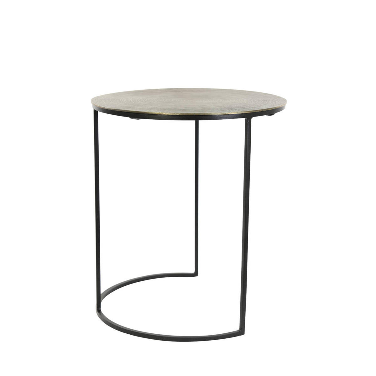 BEISTELLTISCH PRIMO Ø49x52 cm, 2er Set, Schwarz-Bronze - Bronzefarben, Metall (49/49/52cm) - Light & Living