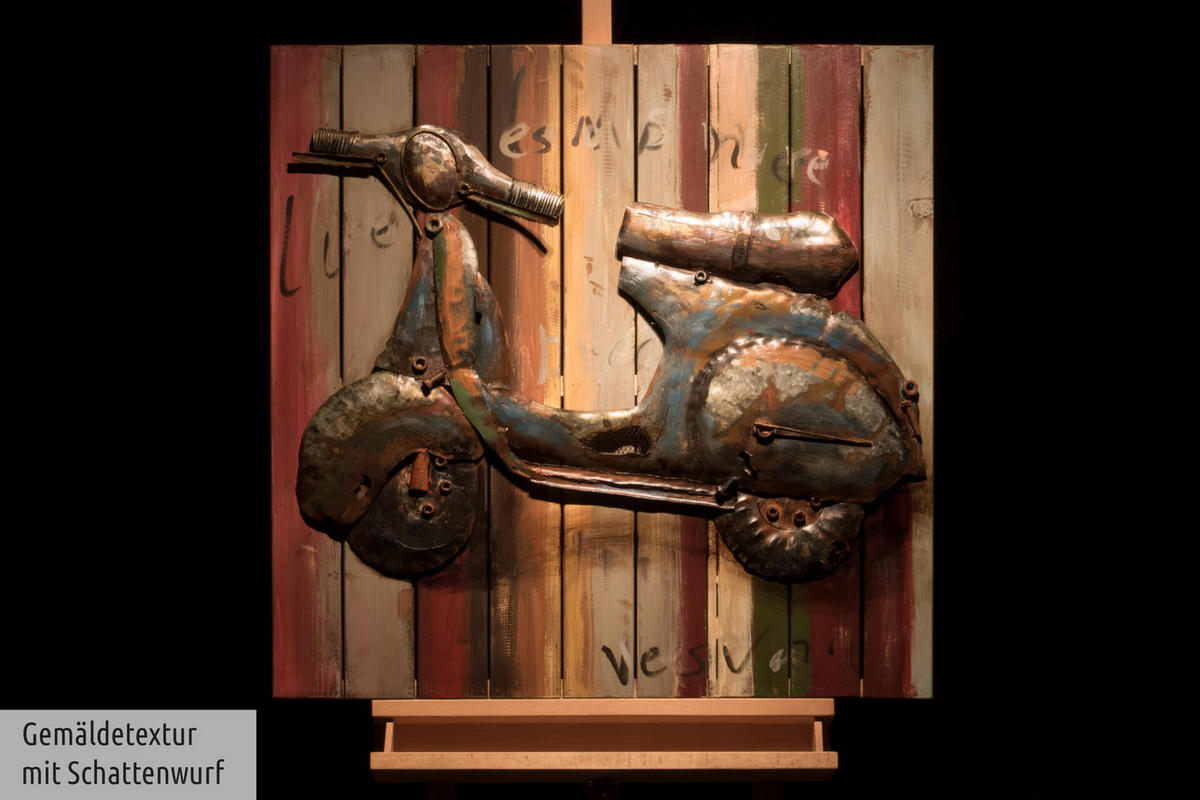 METALLBILD Bunt 80/80 cm - Multicolor, Metall (3.8/80cm) - KUNSTLOFT