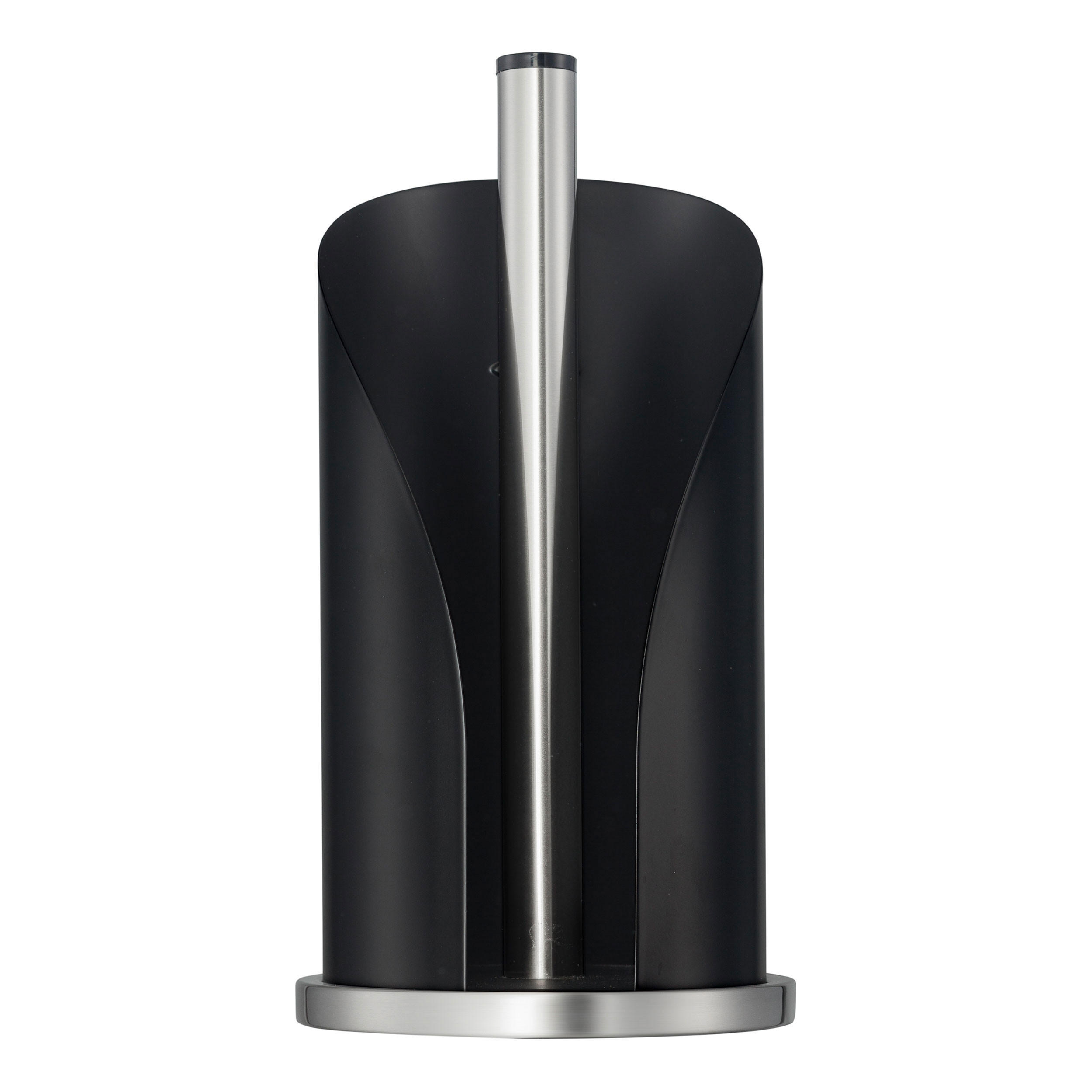 ROLLENHALTER für Küchen- und WC-Rollen Schwarz matt - Schwarz, Metall (15.5/30/15.5cm) - Wesco