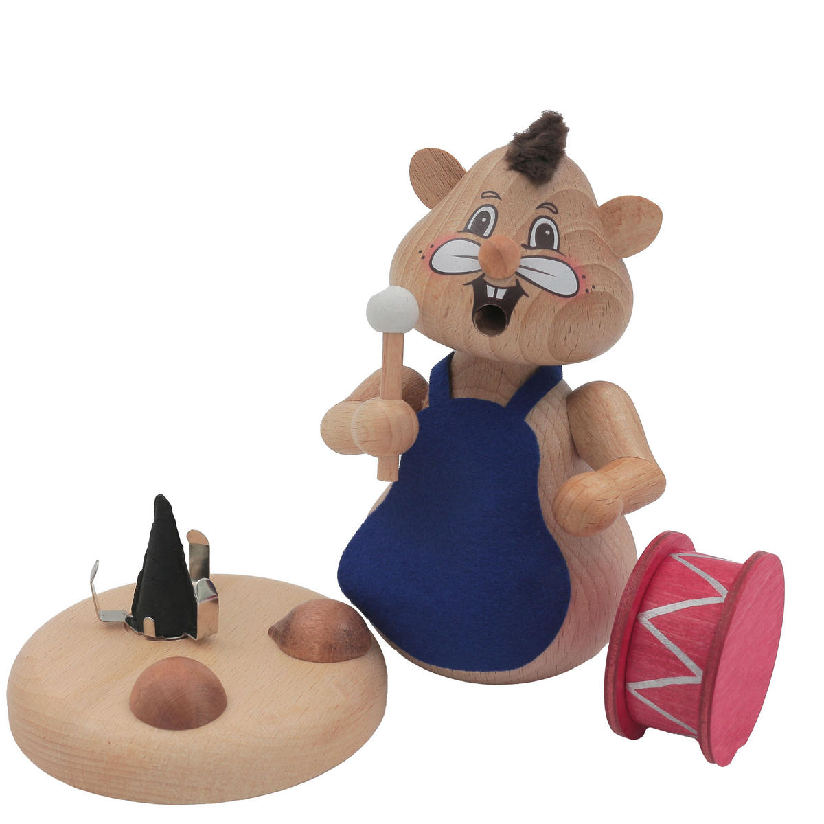 RAUCHFIGUR Hamster Musiker Trommel 13 cm - Multicolor, Metall (8/13/0.1cm)